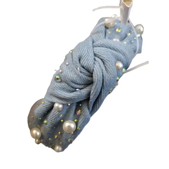 Gem Bella Light Blue Denim Embellished Top Knot Headband NWT - Picture 9 of 11